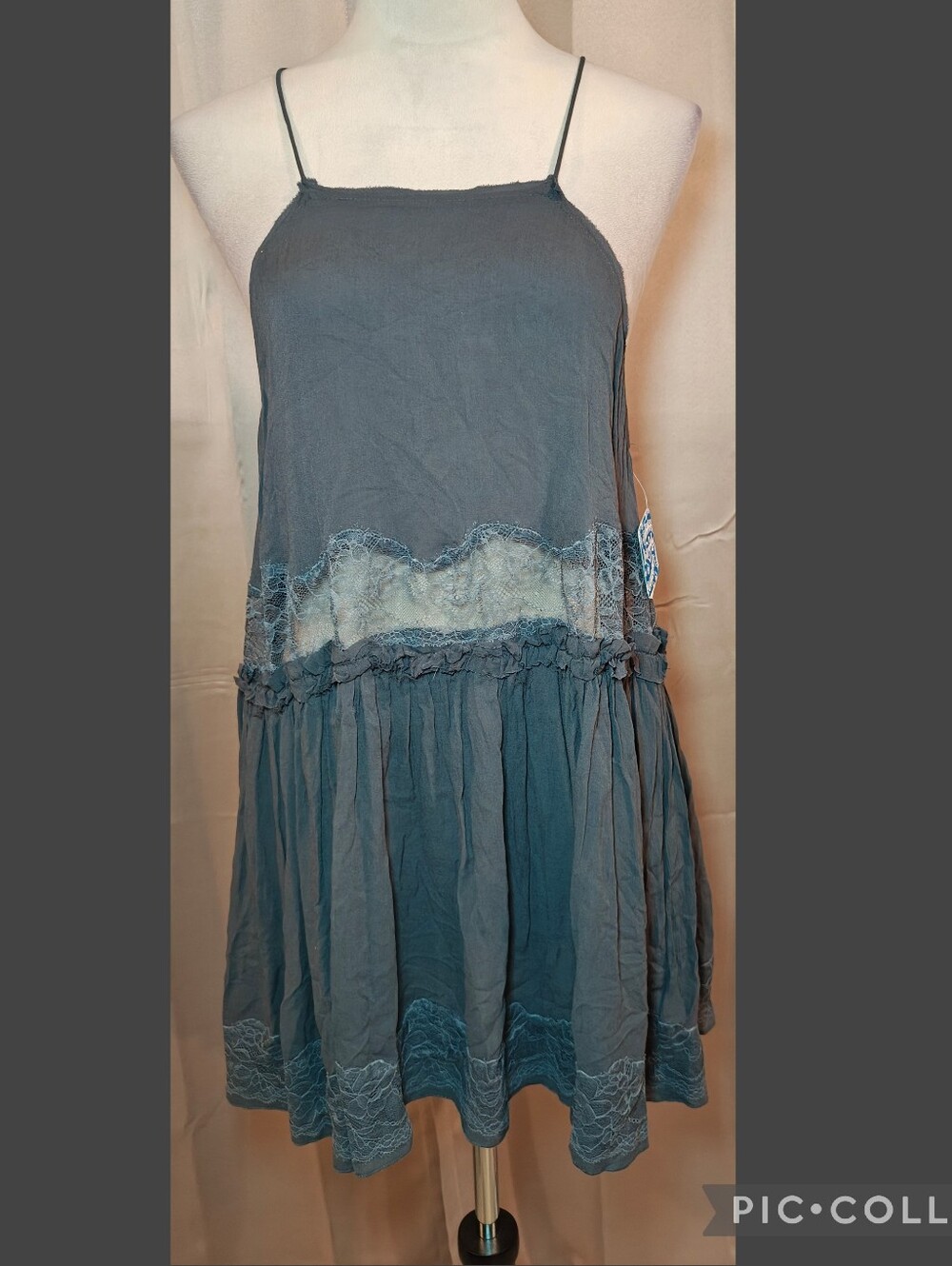 🖤🩶NWT Deadstock Archival Free People Two For Tea Coquette Slip Mini Dress🩶🖤